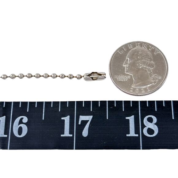 Stainless Steel Bead Chain Necklace | Unisex Minimalist Jewelry | 17.5” - Picture 3 of 4